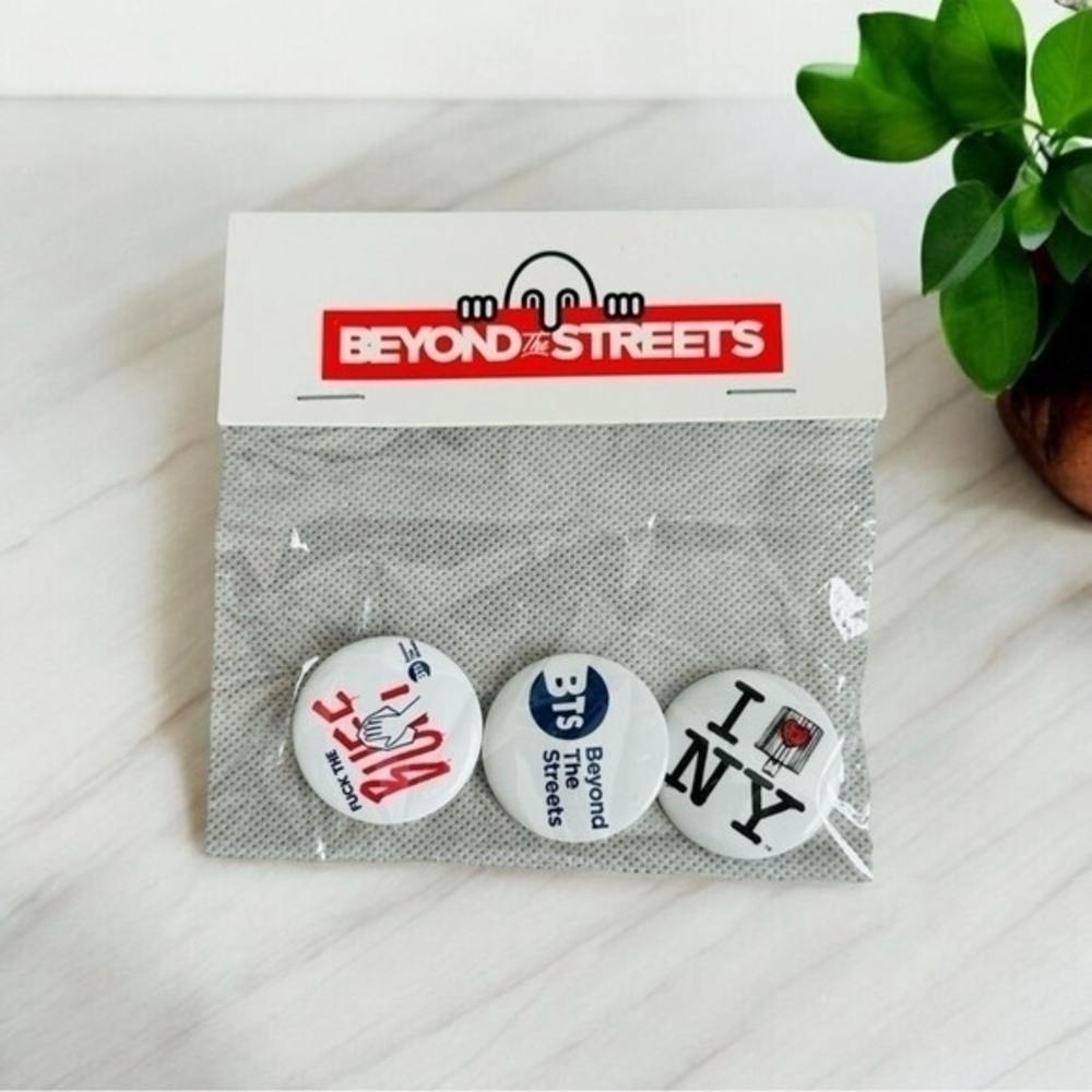 BTS BEYOND THE STREETS Metal Pin Set Funny Badges Collectible Brooch Pins NWT